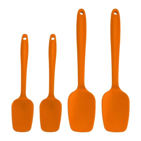 slide 2 of 7, 4 Pcs Silicone Heat Resistant Non-scratch Turners Non Sticky Spatula