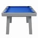 preview thumbnail 31 of 52, Newport Outdoor Patio 7ft Slate Pool Table Dining Set with 2 Benches & Accessories, Cement Finish