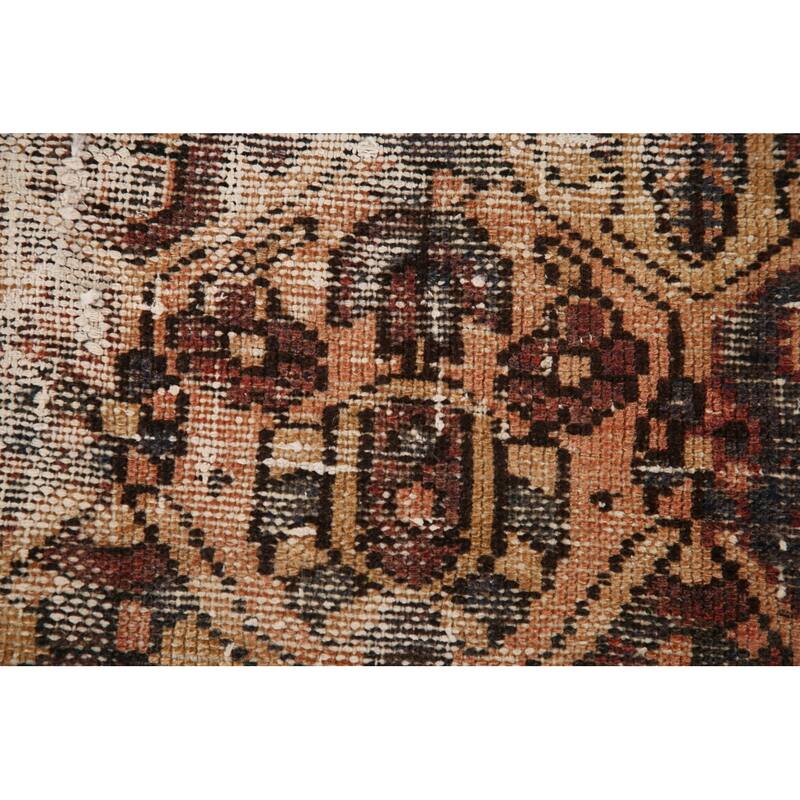 Hand Knotted Oriental 100% Wool Carpet Traditional Geometric Oranges & Rust Bakhtiari Area Rug - 4' 10'' X 3' 1''