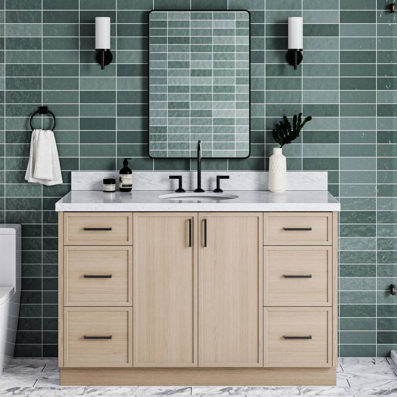 Ariel K55CWOVO Kelly 55" Free Standing Single Basin Vanity Set with - White Oak