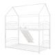 preview thumbnail 8 of 10, Twin Over Twin Metal Bunk Bed With Slide,Kids House Bed