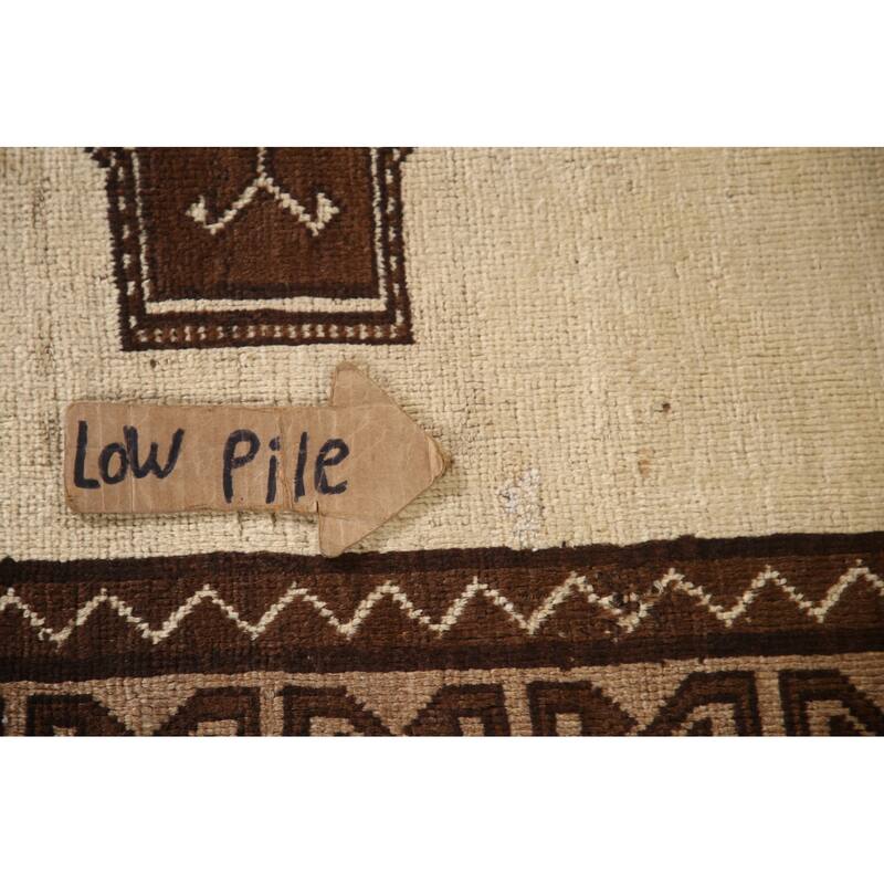Geometric Gabbeh Persian Vintage Area Rug Handmade Wool Carpet - 3'5"x 6'3"