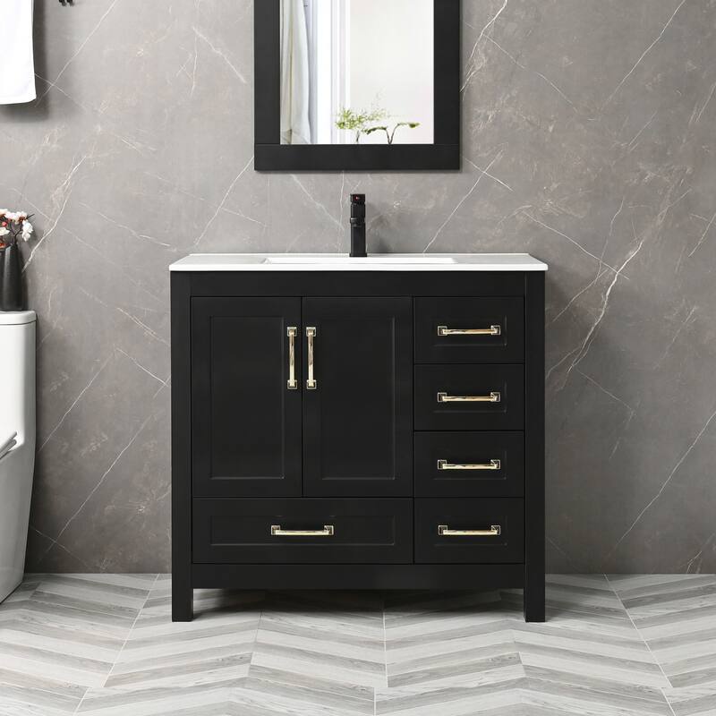 Bathroom Vanity Set W/Drop in Sink Faucet Cabinet Combo