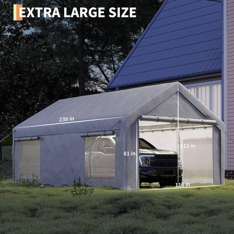 10x20x10 FT Carport Canopy for SUVs, Trucks & Watercraft Protection