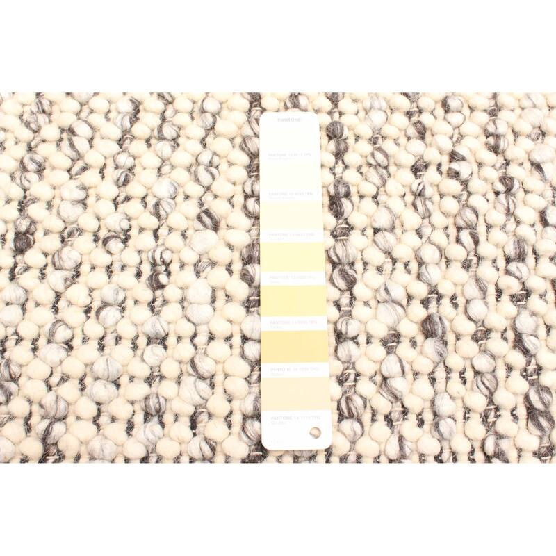 ECARPETGALLERY Braid weave Sienna Beige Wool Rug - 5'3 x 7'2