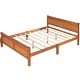 preview thumbnail 35 of 76, Classic Wood Platform Bed with Headboard and Footboard, Solid Wood Bed Frame, Easy to Assemble, No Box Spring Needed Oak - Queen