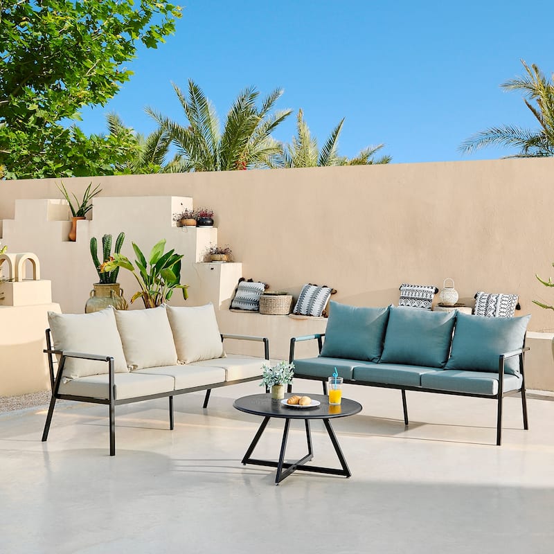 NPD Furniture Markle Outdoor Metal Round Coffee Table