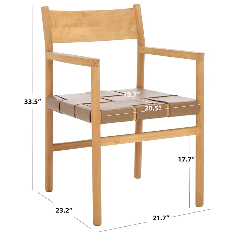 SAFAVIEH Couture Devnie Solid Wood Woven Dining Chair, Fully Assembled - 22"W x 23"D x 34"H