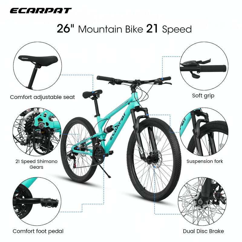 26 Inch Shock Fork Plus Shock Absorber 21-speed Mountain Bike