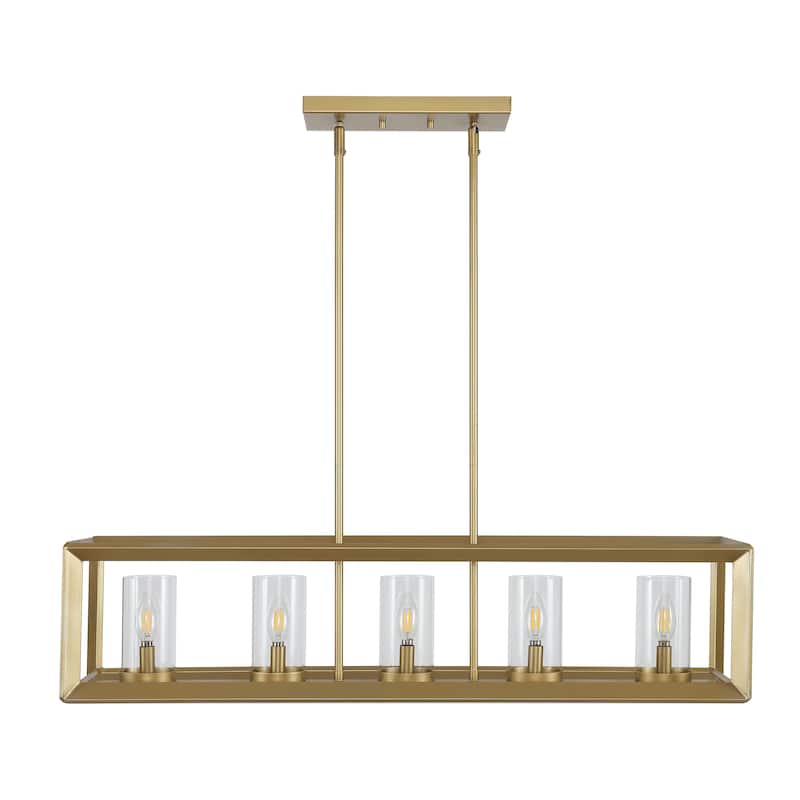 Anna Linear Metal/Glass LED Pendant, Oil Rubbed Bronze by JONATHAN Y