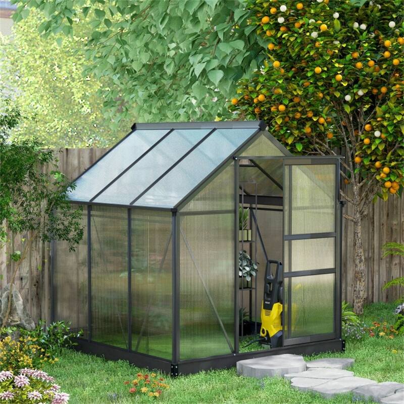 Walk-In Greenhouse for Garden Plants with Reinforced Base and Aluminum Frame