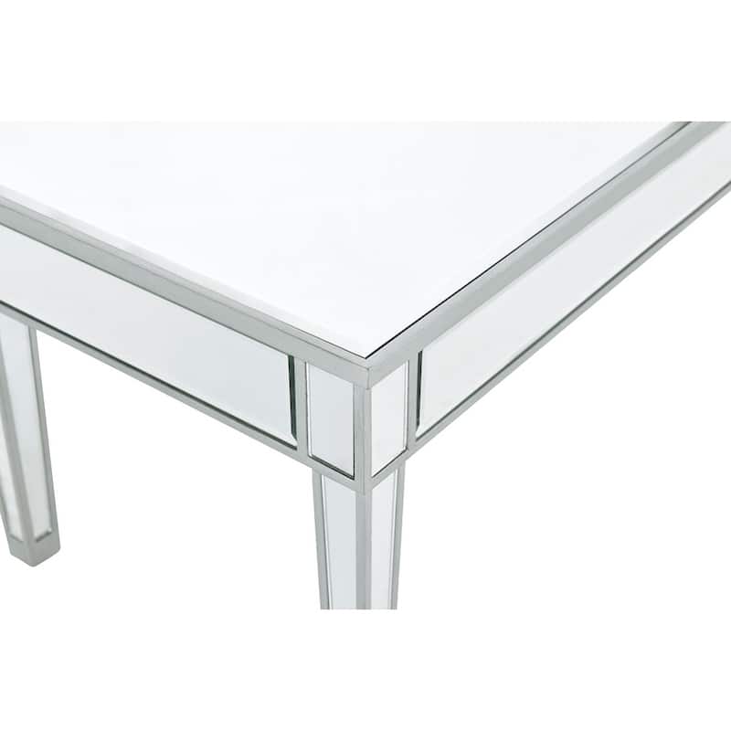 coffee table 40"W x 20"D x 18"H in antique silver paint
