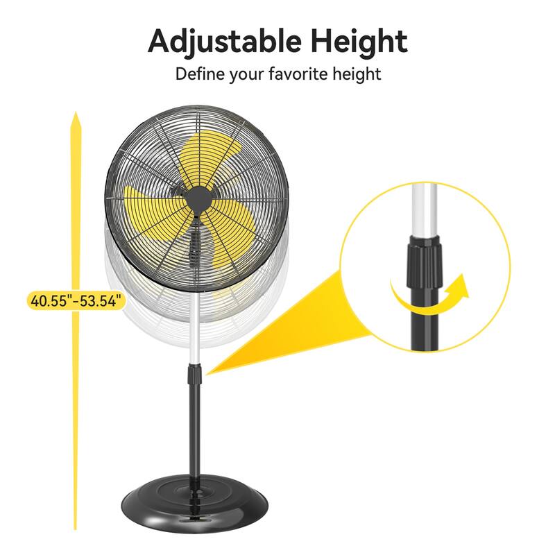 20" Industrial Oscillating 3-Speed Heavy Duty Pedestal Fan