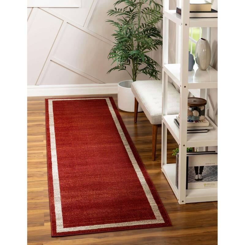 Contemporary Weby Collection Area Rug - 2'7"x10' - Terracotta