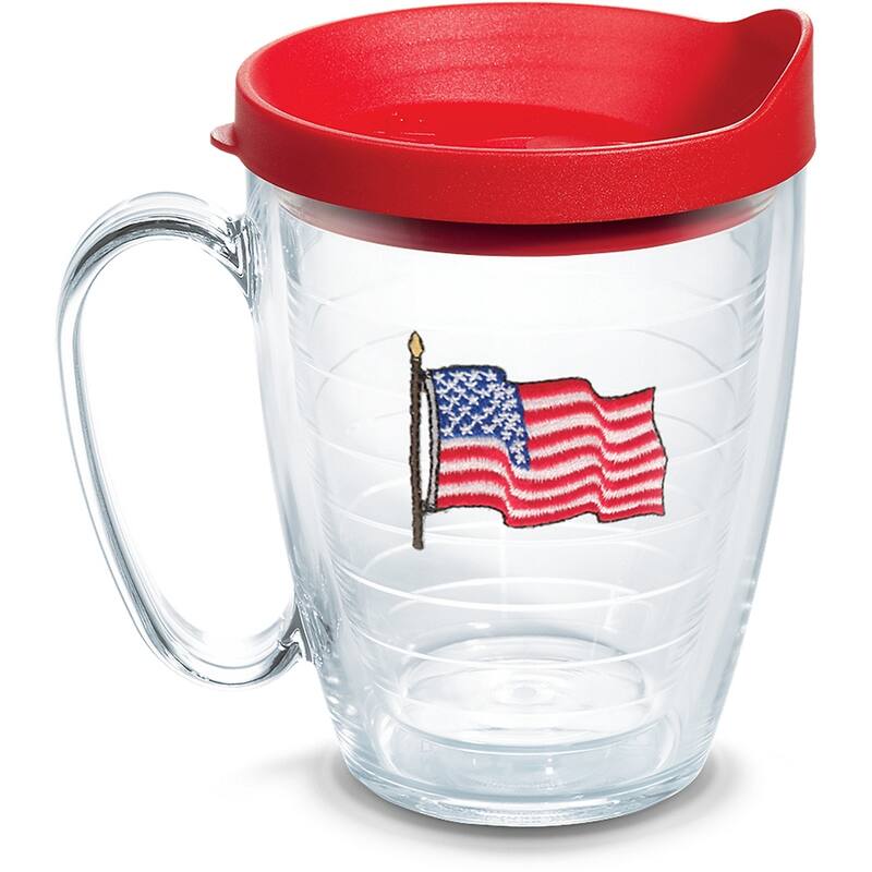 Tervis American Flag Made in USA Double Walled Insulated Travel Tumbler, Lidded - 16oz Mug - 16oz Mug