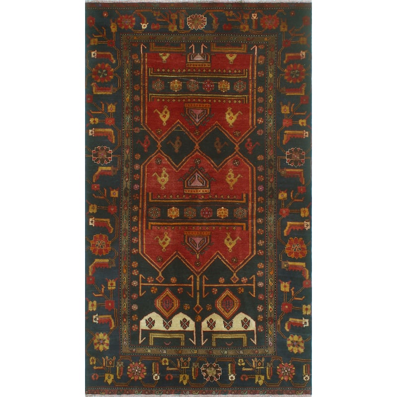 Noori Rug Vintage Distressed Bahman Rust/Charcoal Runner - 4'4" x 7'10"