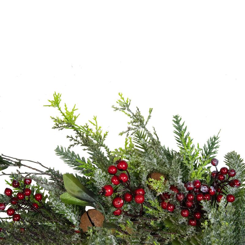 Frosted Pine and Berry Artificial Christmas Wreath, 25-Inch, Unlit