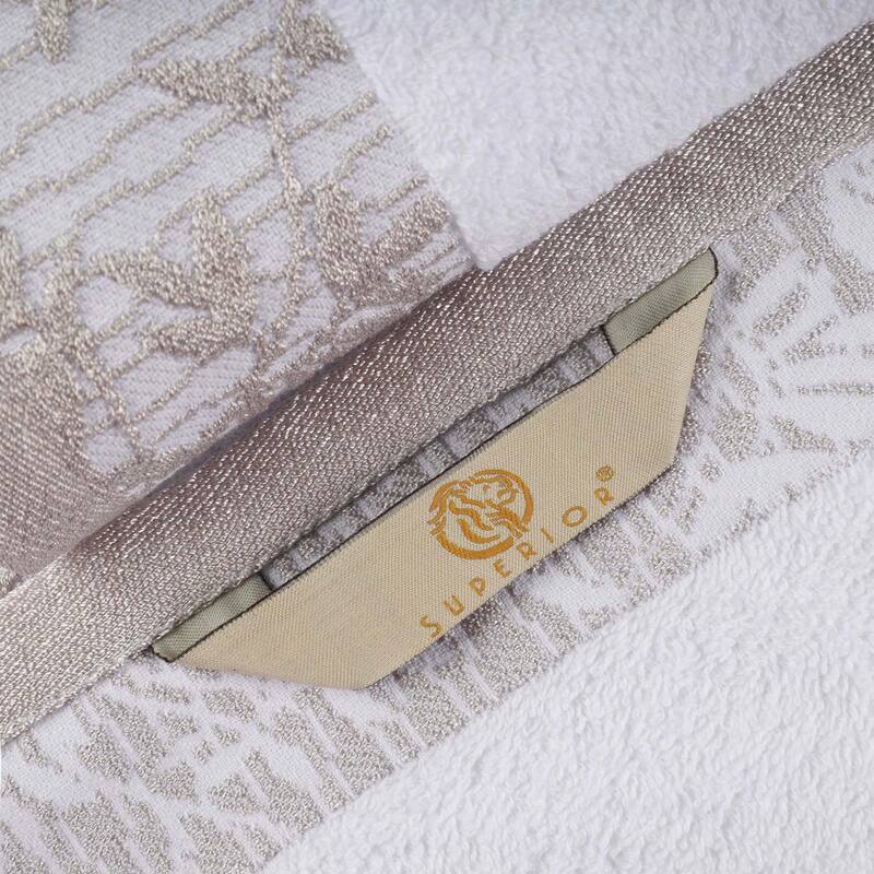 Superior Wisteria Cotton Floral Jacquard 8 Piece Bathroom Towel Set