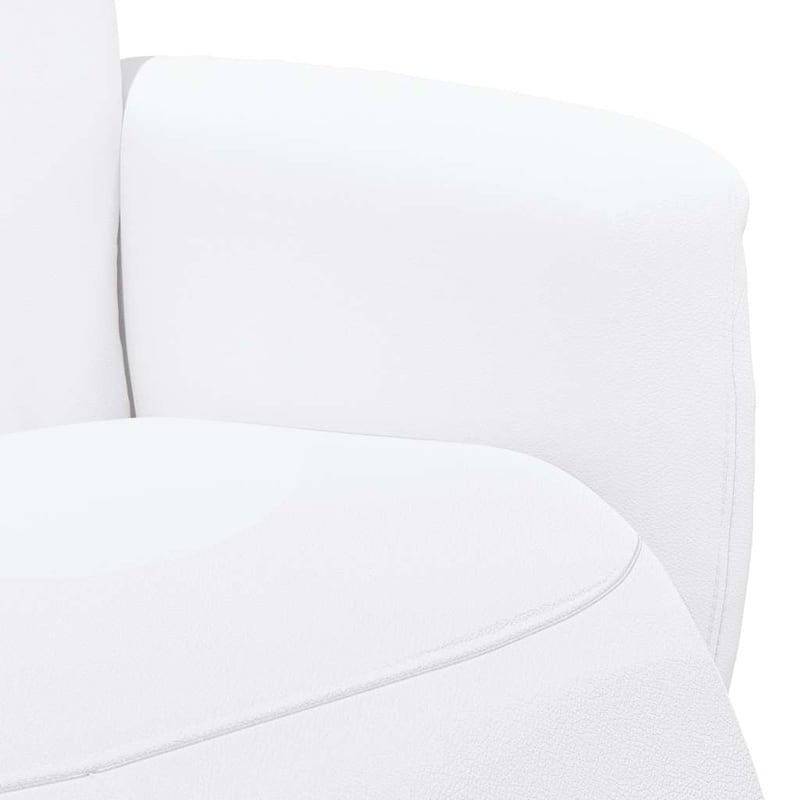 vidaXL Recliner Chair with Footrest White Faux Leather