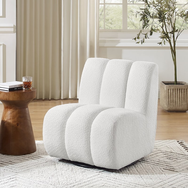 Art Leon Swivel Accent Chair - Off-White
