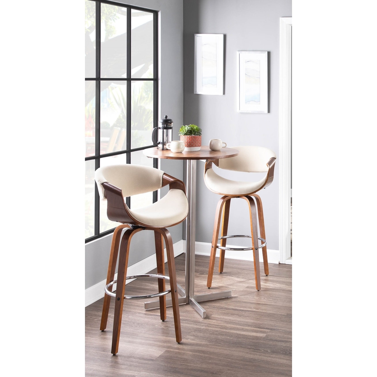 Carson Carrington Sauda Mid century Modern Bar Stool Set of 2 N A