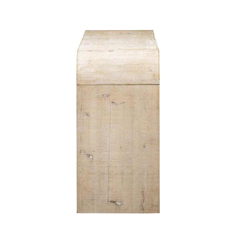 Wood Storage Table Buffet Sideboard, Cconsole Table with Woven Slat Doors, Accent Table with Step Design