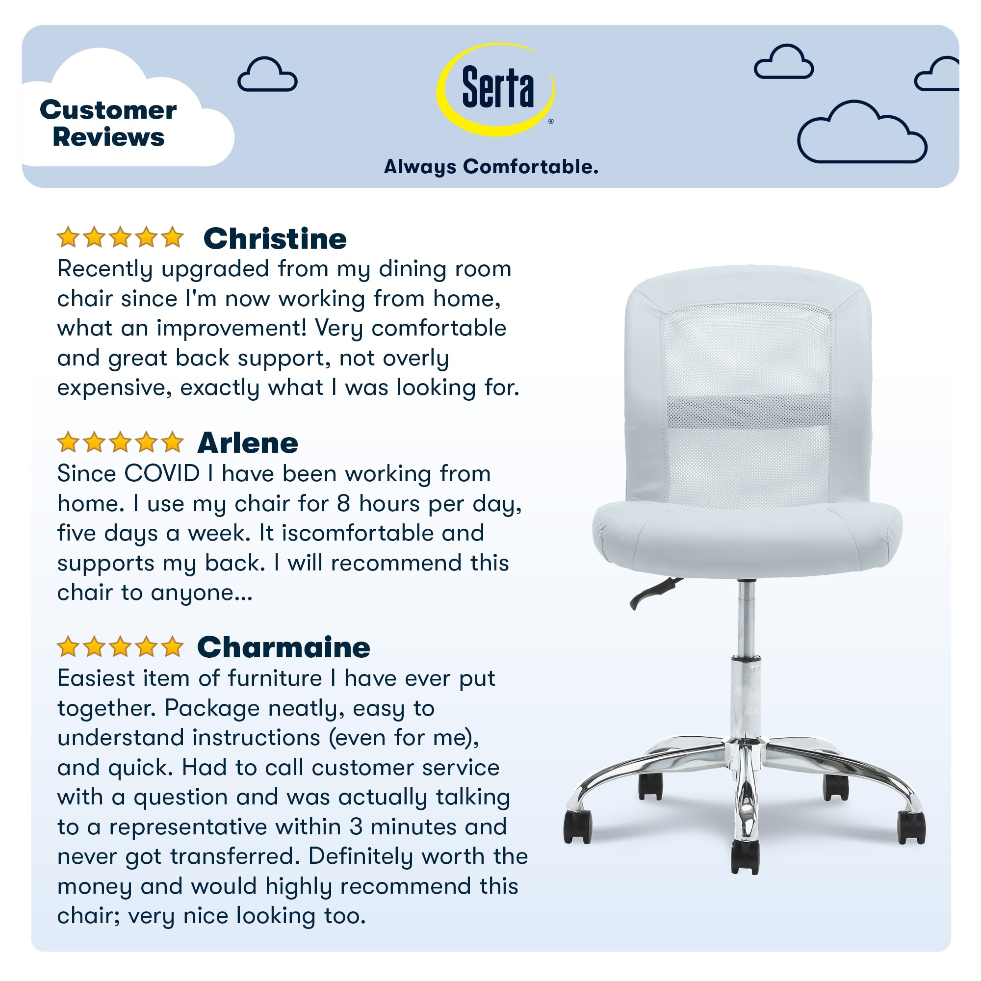 Serta essentials computer chair best sale