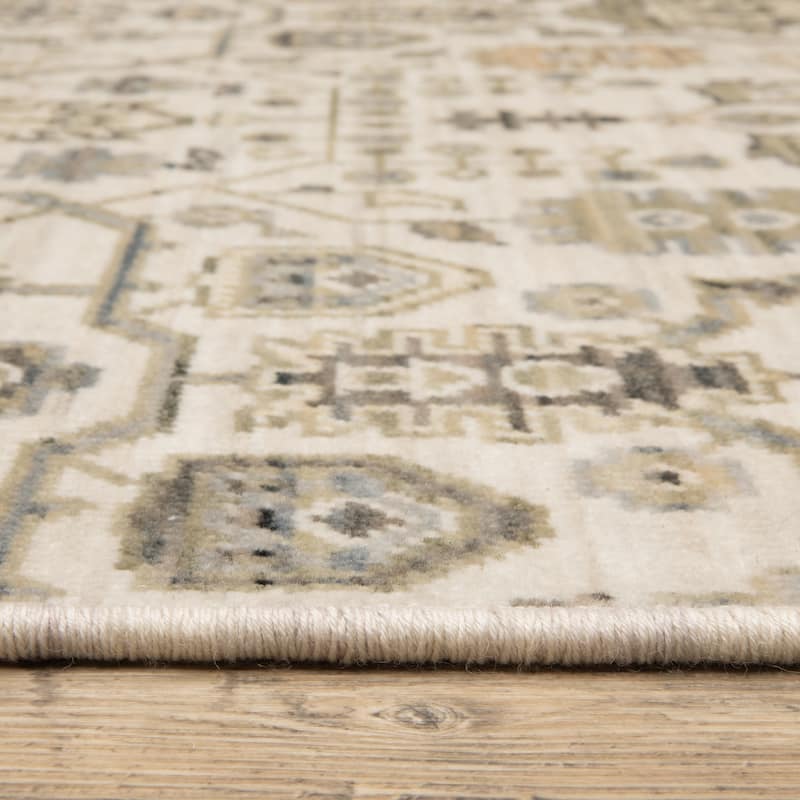 Adelaide Old World Nomadic Ivory/ Gold Wool Blend Area Rug