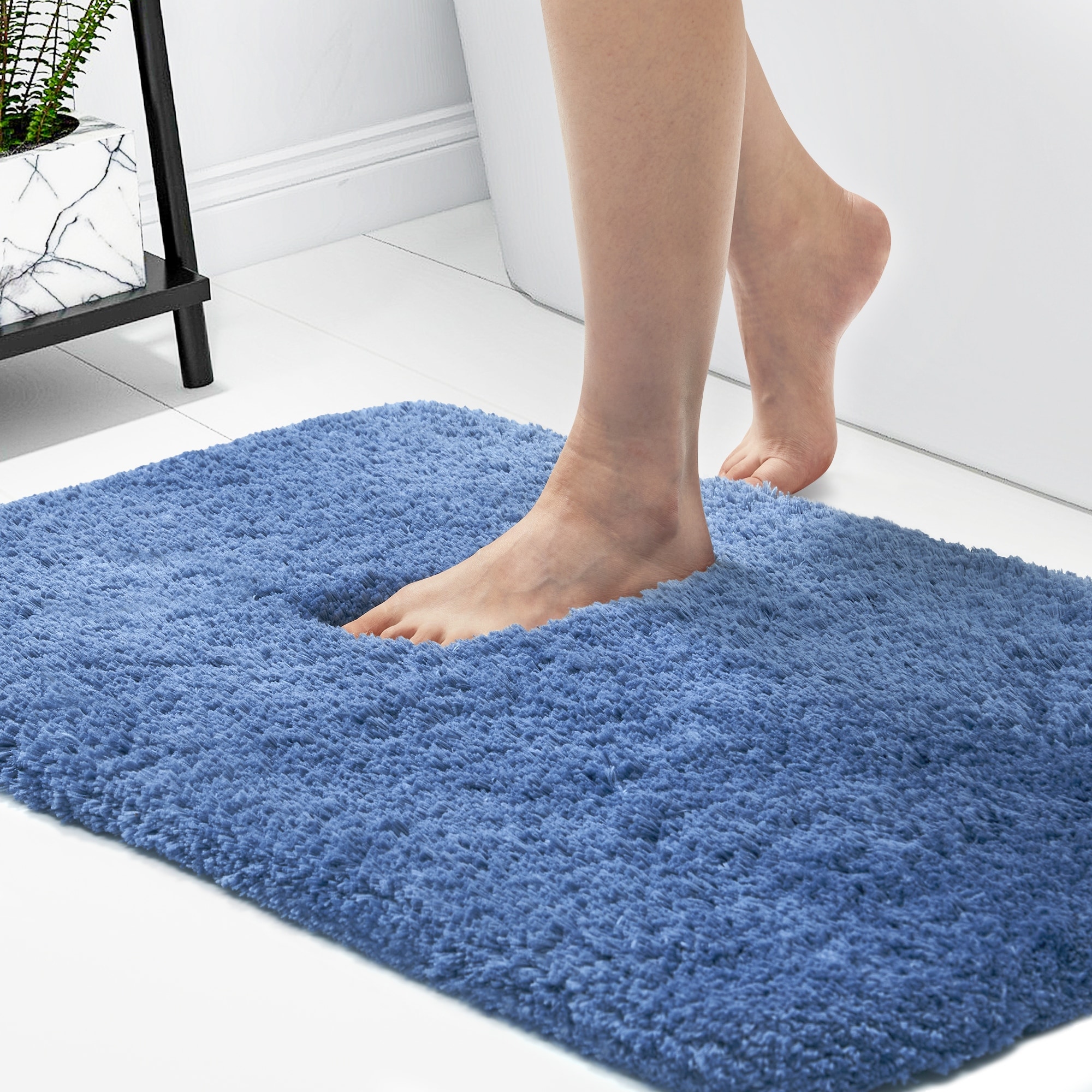 Bath Mat, Super Soft Plush Shower Mat Anti-slip, Super Absorbent