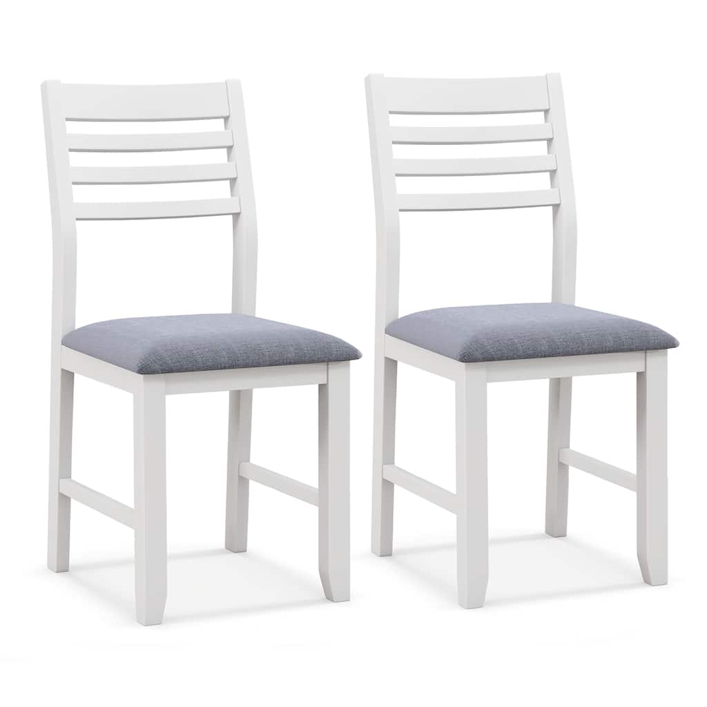 Gymax Wooden Dining Chair Set of 2 Kitchen Side Chairs w/ Rubber Wood