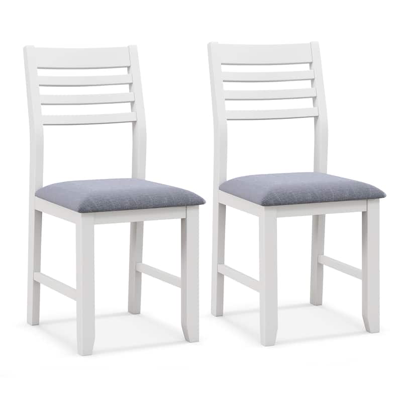 Gymax Wooden Dining Chair Set of 4 Kitchen Side Chairs w/ Rubber Wood