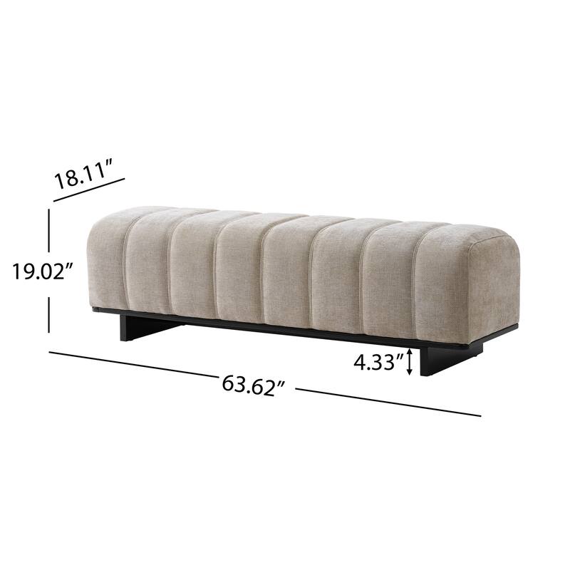 Christopher Knight Home - Modern Upholstered Dining Bench with Faux Fur Tufted Seating