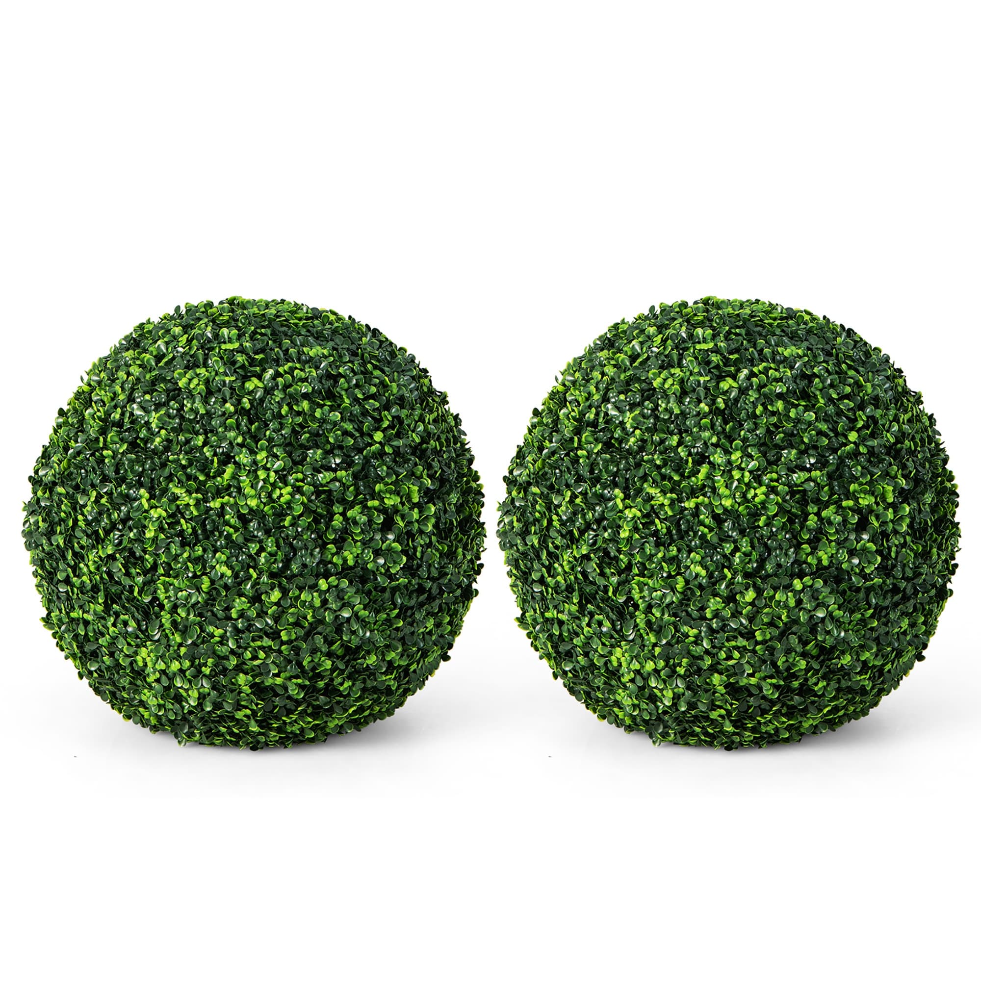 Gymax 2 PCS Artificial Plant Topiary Ball 19'' Faux Decorative Balls