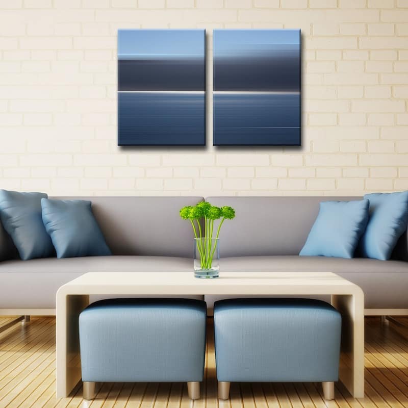 Blur Stripes XXXIII' 2-Piece Wrapped Canvas Wall Art Set