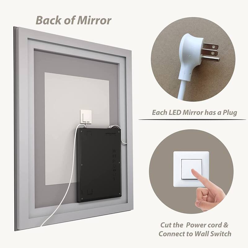 LED & RGB Lighted Anti-Fog Temperd Glass Wall Bathroom Vanity Mirror