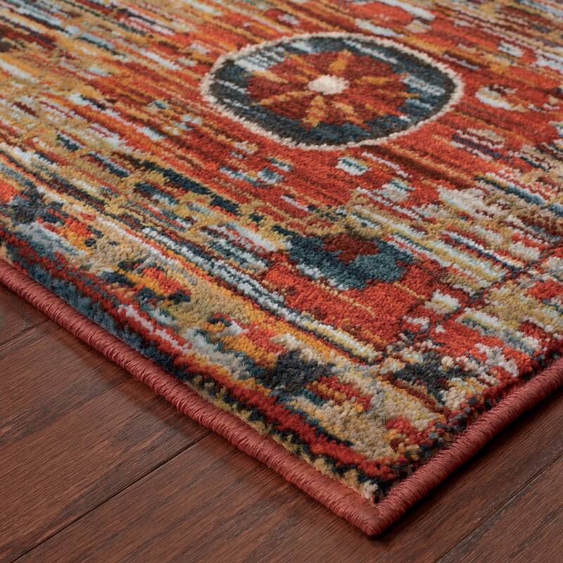Style Haven Sierra Primative Floral Medallion Area Rug