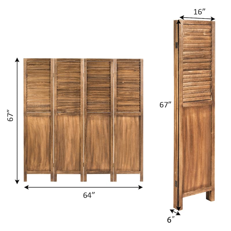 Costway 4 Panel Folding Privacy Room Divider Screen Home Furniture 5.6