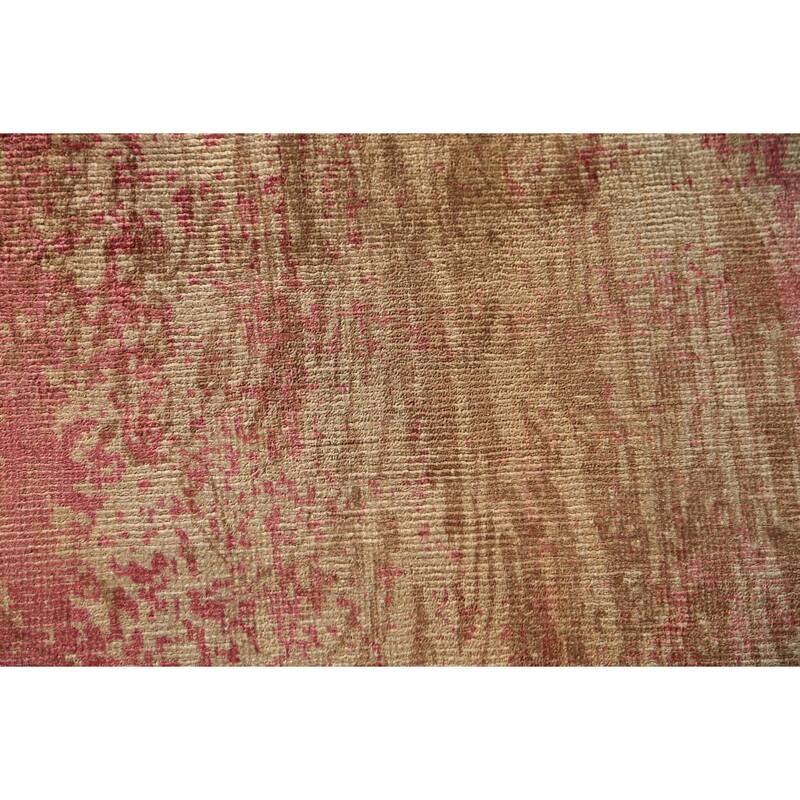 Contemporary Indian Area Rug Hand-Knotted Abstract Wool Carpet - 5'6"x 7'9"