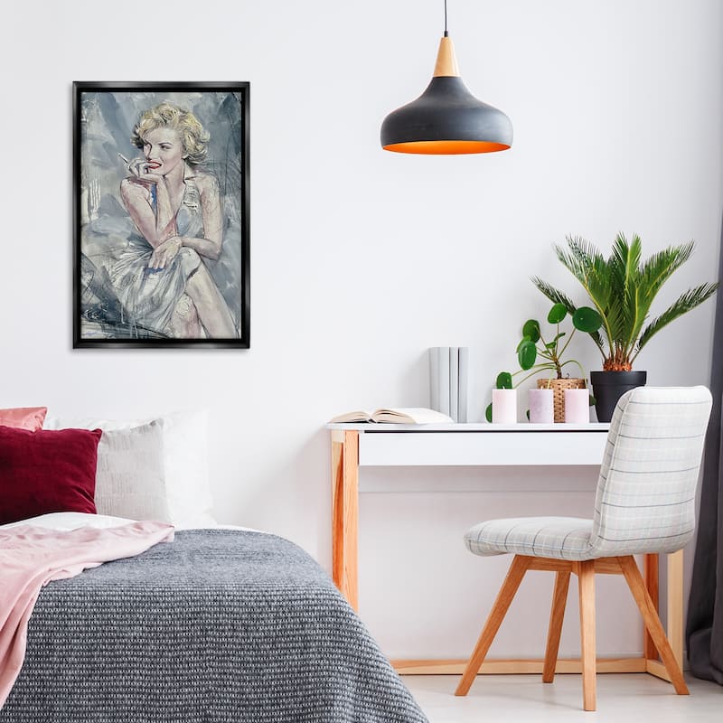 Stupell Elegant Marilyn Abstraction Framed Floater Canvas Wall Art Design By Lucille Lee