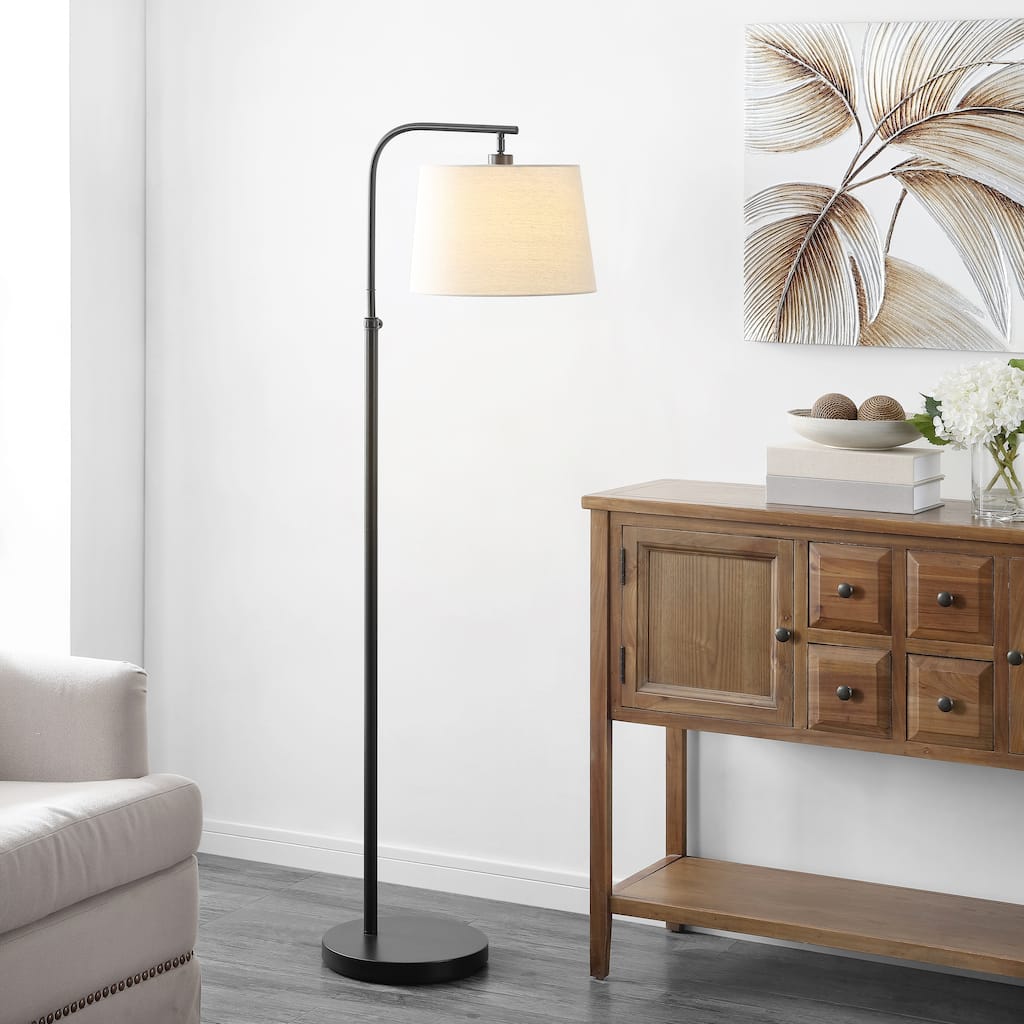 SAFAVIEH Lighting Franchette 65-inch Black Adjustable Led Floor Lamp - 20.5" W x 13" L x 58-65" H - 21"Wx13"Dx65"H