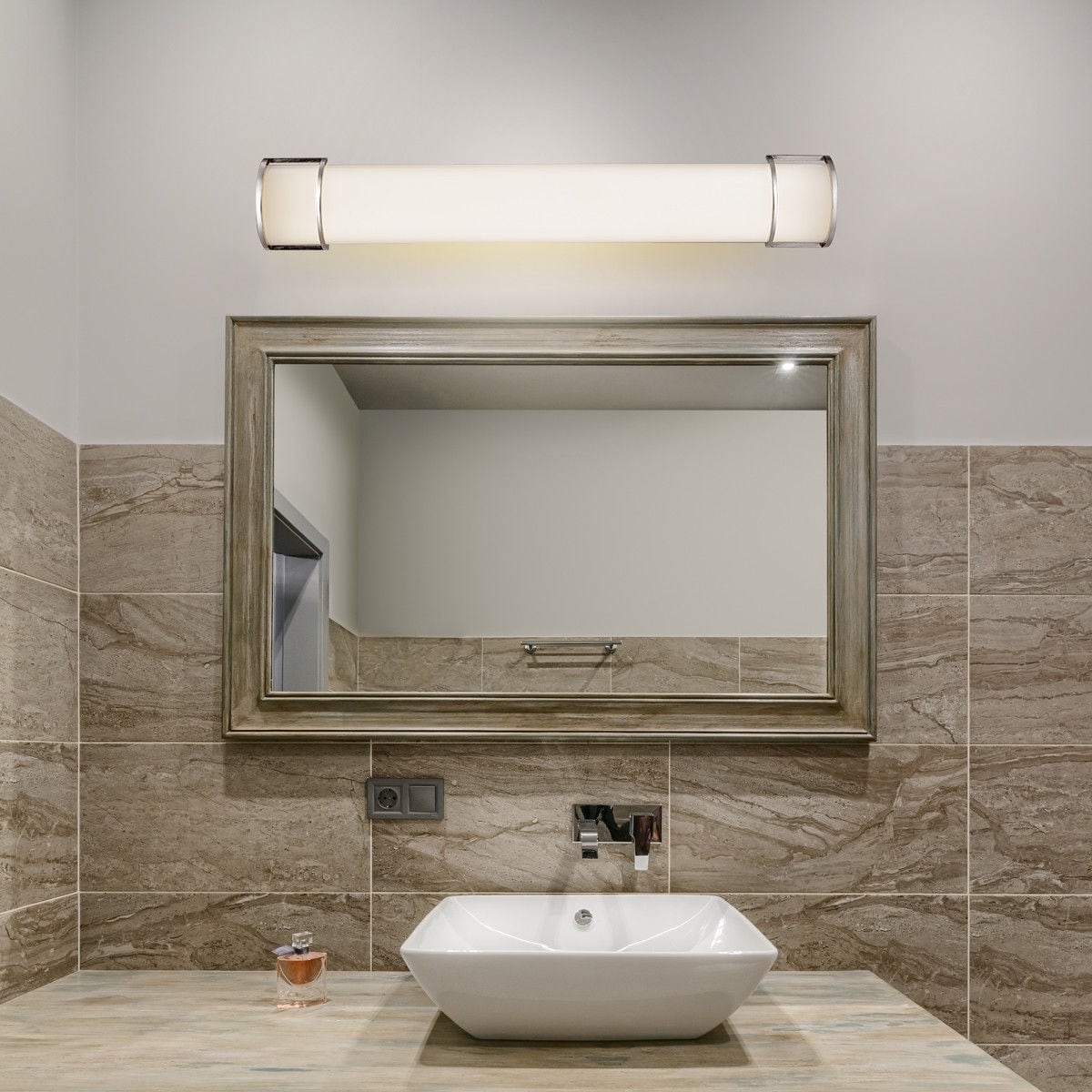 Shop Noah 30 In Led Chrome Bath Bar Bathroom Vanity Light 30 In