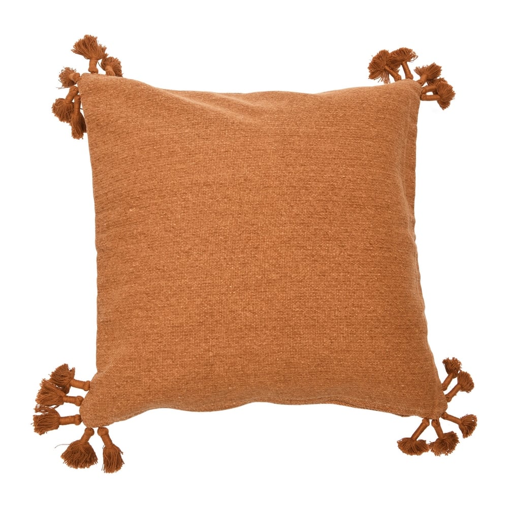 Square Canvas Pillow Cover with Tassels