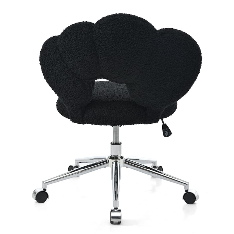 360°Ergonomic Height Adjustable Teddy Fabric Swivel Home Office Chair