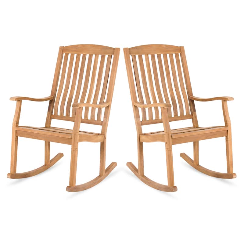 Cambridge Casual Boston 2-piece Teak Outdoor Rocking Chair - Natural Teak