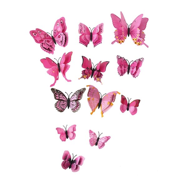 3D Pink Butterfly Wall Sticker Decal - On Sale - Overstock - 29786763
