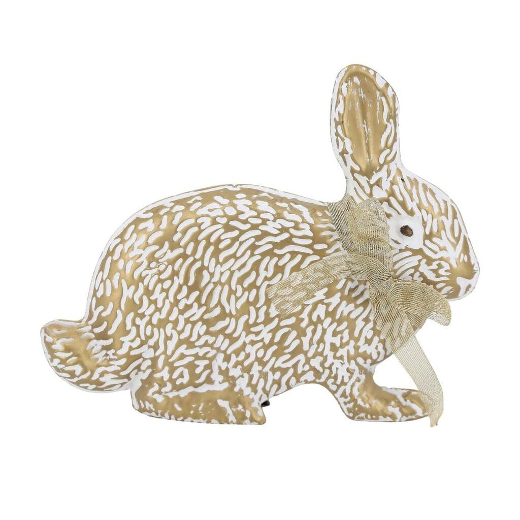 Transpac Metal Gold Textured Easter Bunny Home Decorations Easter