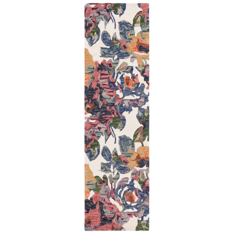SAFAVIEH Handmade Blossom Lazara French Country Floral Wool Rug