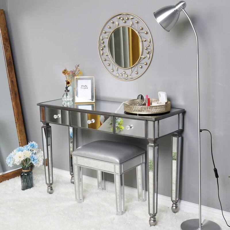 Three Drawers Mirror Table Dressing Table Console Table