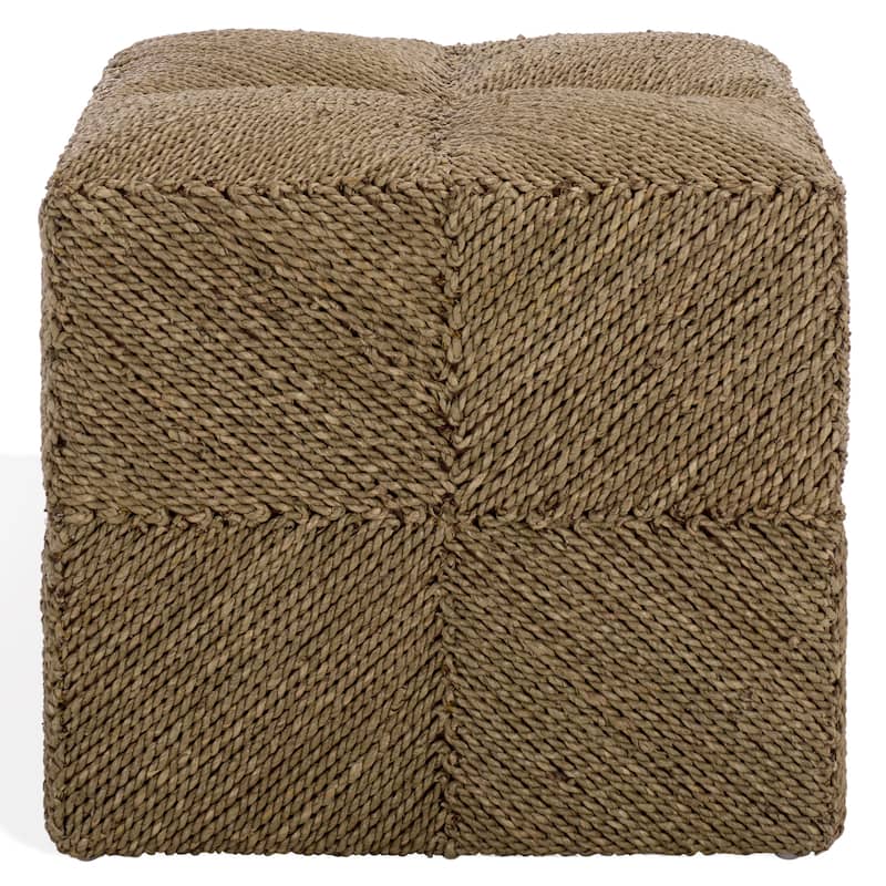 SAFAVIEH Couture Malta Woven Seagrass Square Ottoman