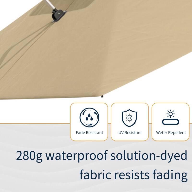 11FT Patio Umbrella Outdoor Square Double Top Umbrella with Base